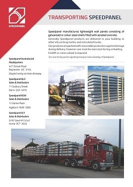 Transport Information - Speedpanel - Fire and Acoustic Rated Wall Systems